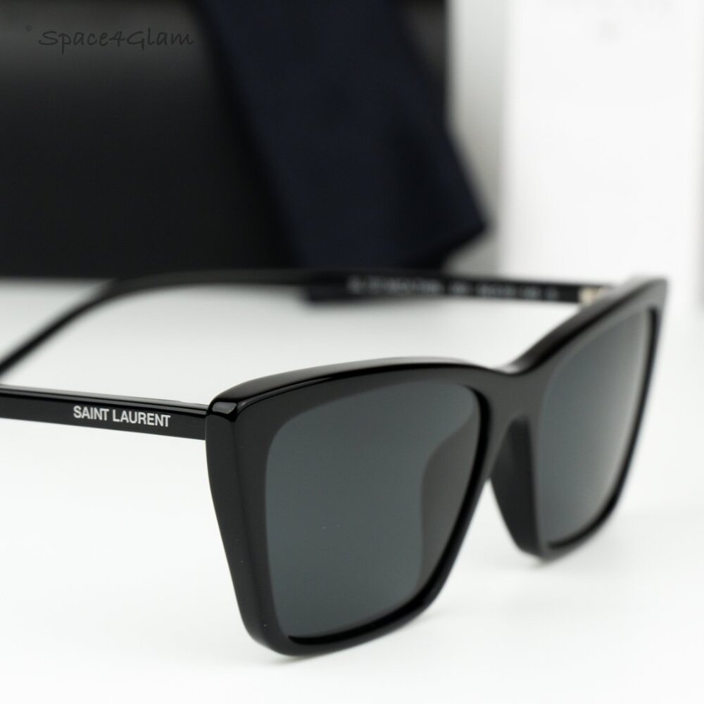 Saint Laurent Women Sunglasses Black Cat Eye SL737 MICA THIN 001 BRAND NEW - Picture 6 of 14